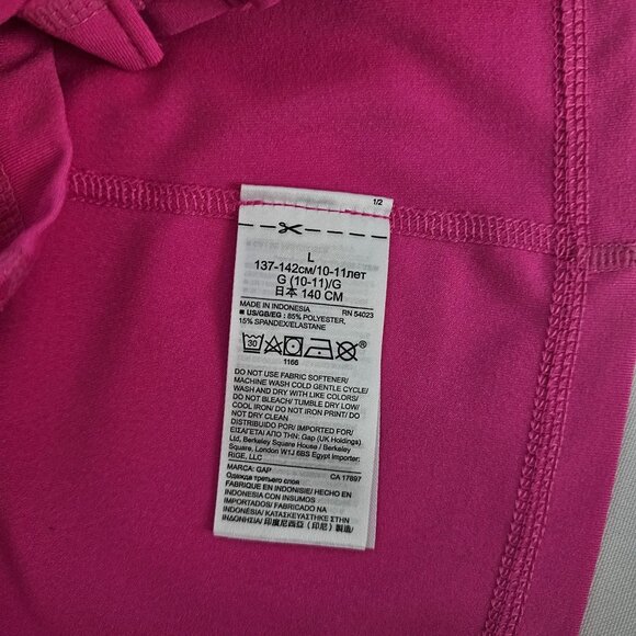 Gap Fit DRY Girls Happy Pink Activewear Full Zip Running Track Jacket Size Large - Picture 8 of 16